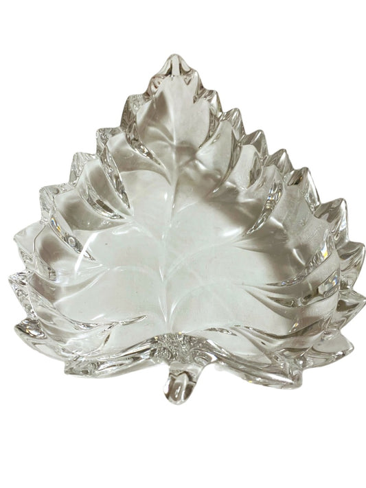 Marquis By Waterford Crystal Aspen Leaf Candy Trinket Dish Germany
