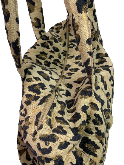 Carrying On Philadelphia Brand Leopard Print Duffle Bag Fabric Lined Pockets