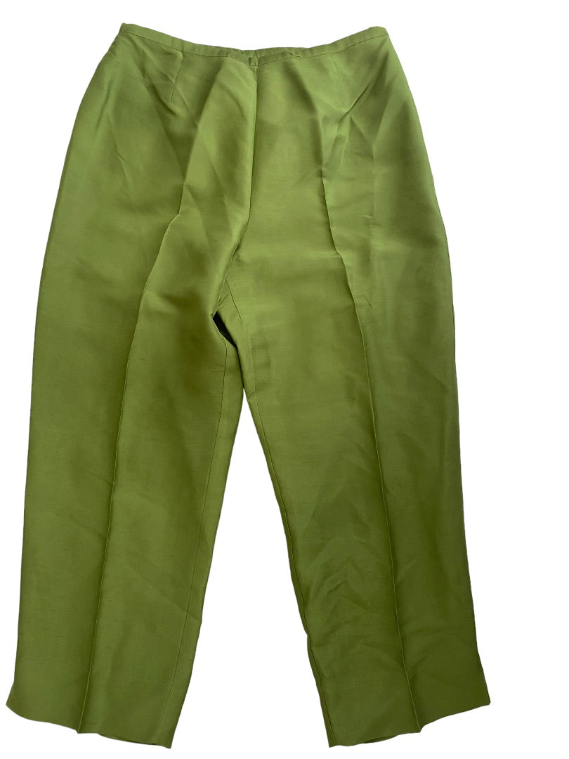 12 Silkland Green Silk Dress Pants