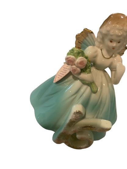 Josef Original "16 Years Old" Porcelain Birthday Angel Girl Figurine Blue 6"h Tag