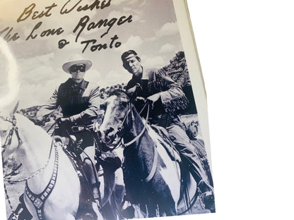 Set of 4 Vintage Western Photo Prints Facsimile Autographs Roy Rogers Lone Ranger Hopalong Cassidy Wyatt Earp