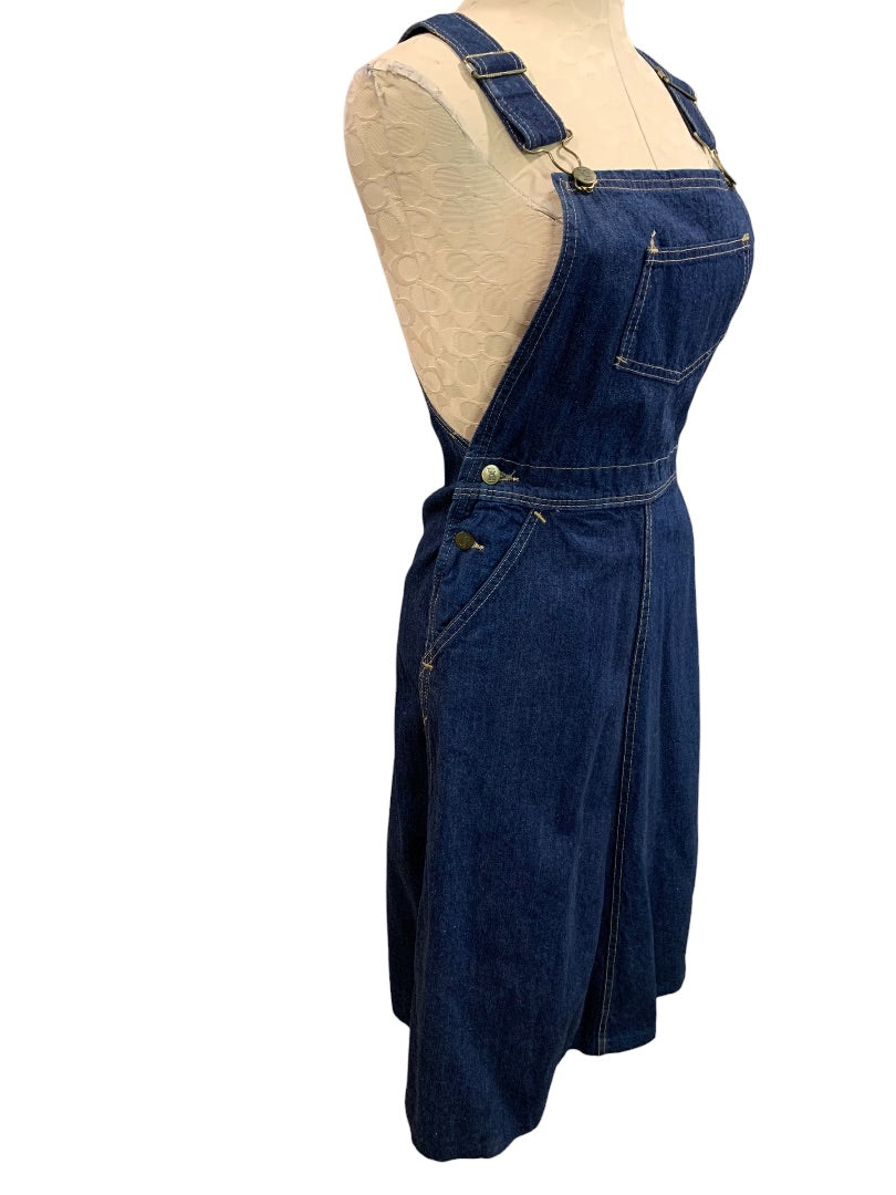 Size 9 Madewell Vintage Denim Jean Overall Jumper Skirt 1970s