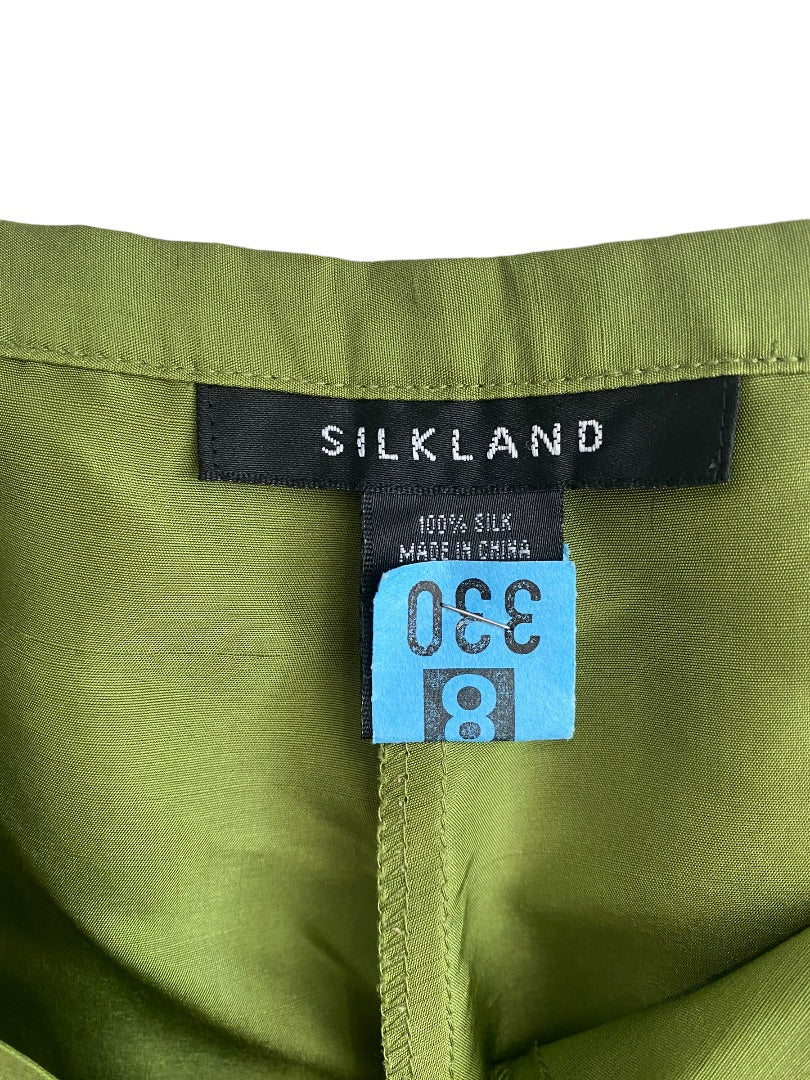 12 Silkland Green Silk Dress Pants