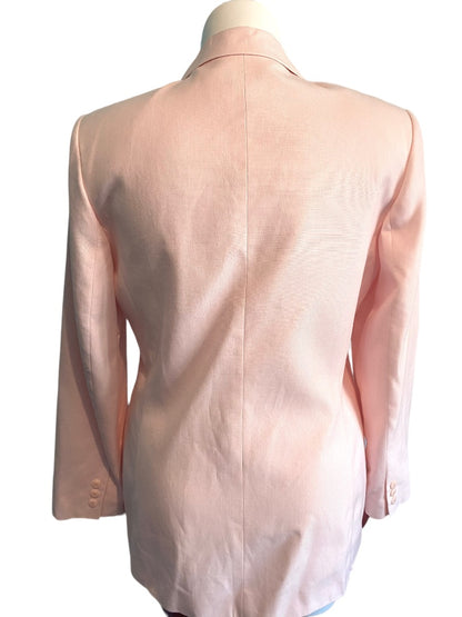 14 New Talbots Pink Linen Blend Blazer Jacket