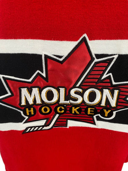 XL 90s Dehen Molson Hockey Canadian Sweater Men’s Red & Black