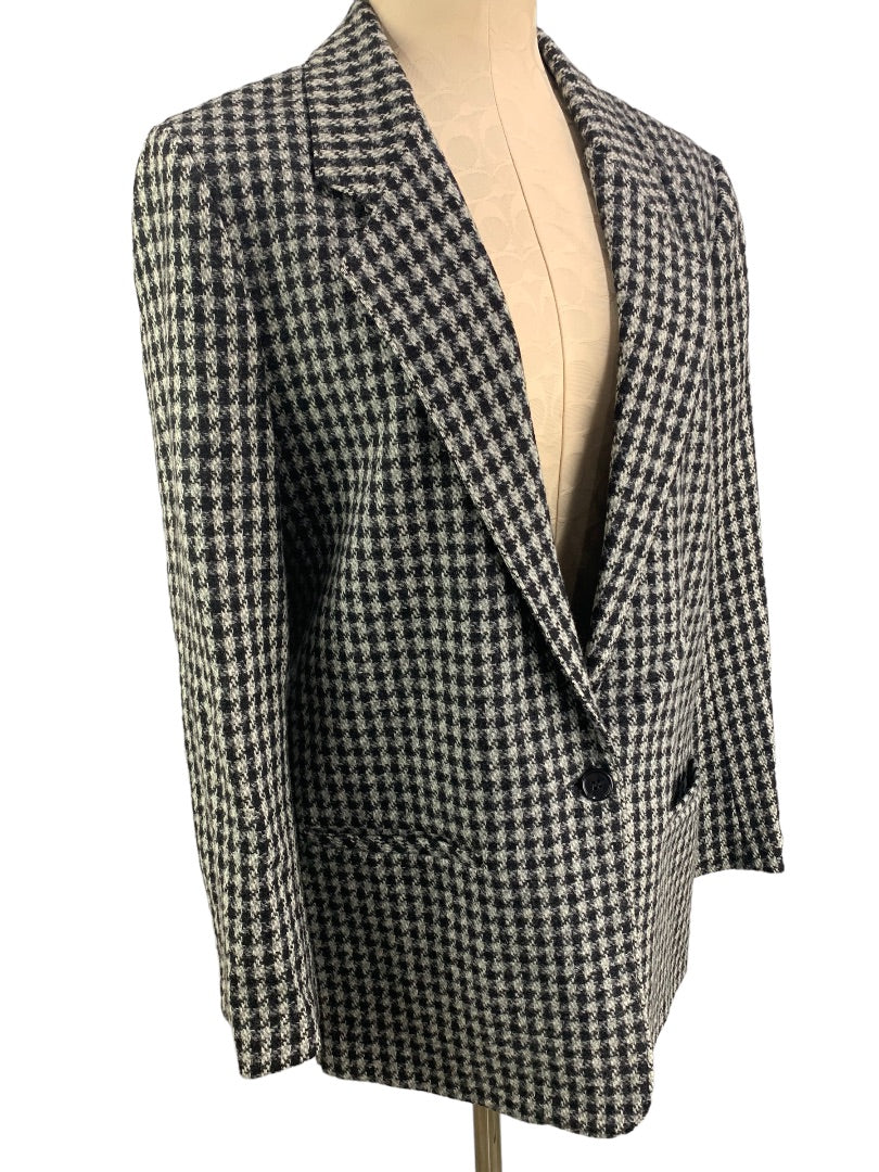 10 Alfred Dunner Women's Vintage 1990s Houndstooth Blazer Wool Blend