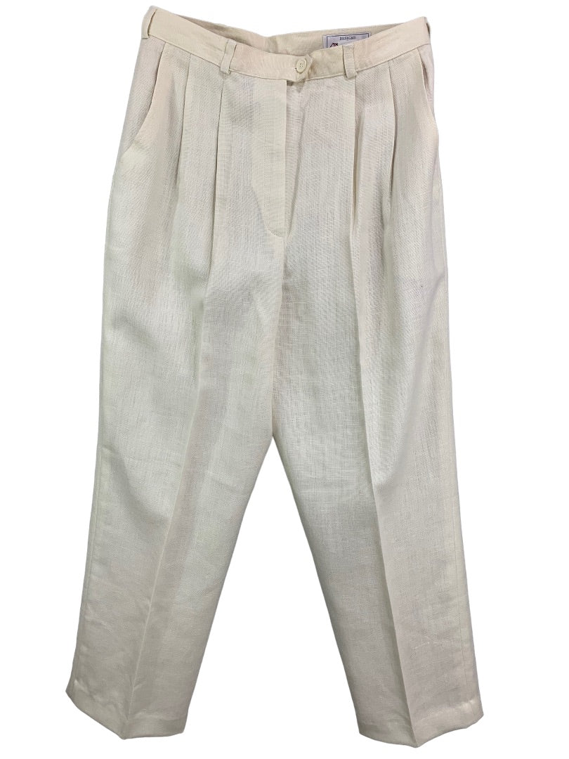 Size 10 Designs by Derek Martin Linen Blend Lined Dress Pants Cream Y2K  Women's