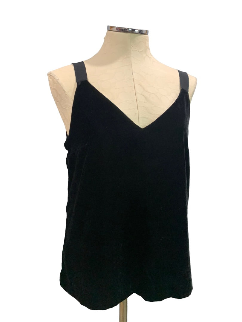 Small J.Crew Women's Drapey Black Velvet Camisole Tank Blouse Style#AE893