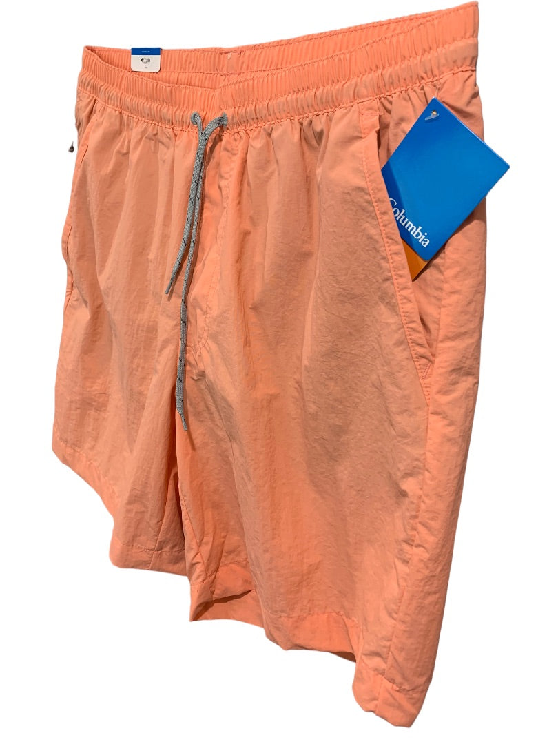 Medium Columbia New Men's Summerdry Peach Shorts Mesh Lined Pull on 8" Inseam