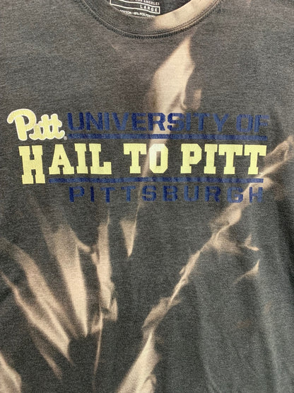 Large Hail to Pitt University Bleach Look Adult Unisex Tshirt