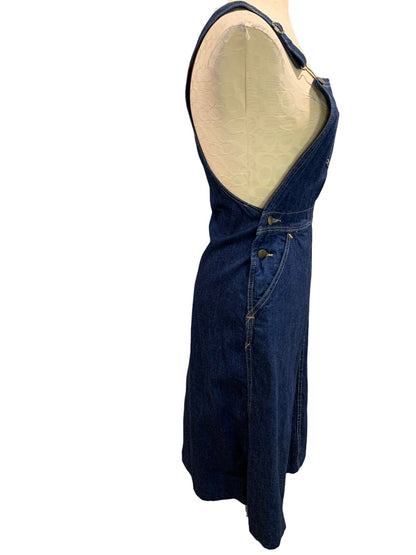 Size 9 Madewell Vintage Denim Jean Overall Jumper Skirt 1970s