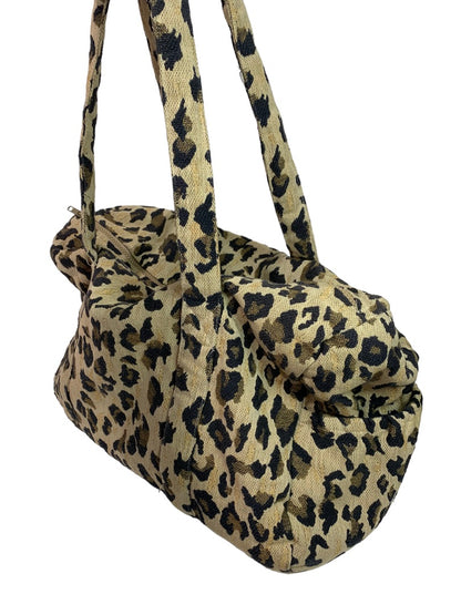 Carrying On Philadelphia Brand Leopard Print Duffle Bag Fabric Lined Pockets