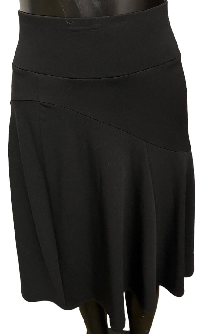 Medium Ideology Bottom Flare Skirt Black Pull On Stretch Fabric Knee Length