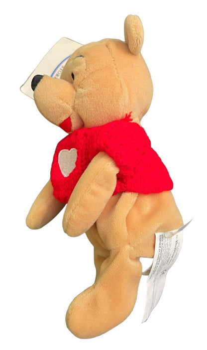 Disney Store Winnie The Pooh 8" Red Sweater Plush Beanbag