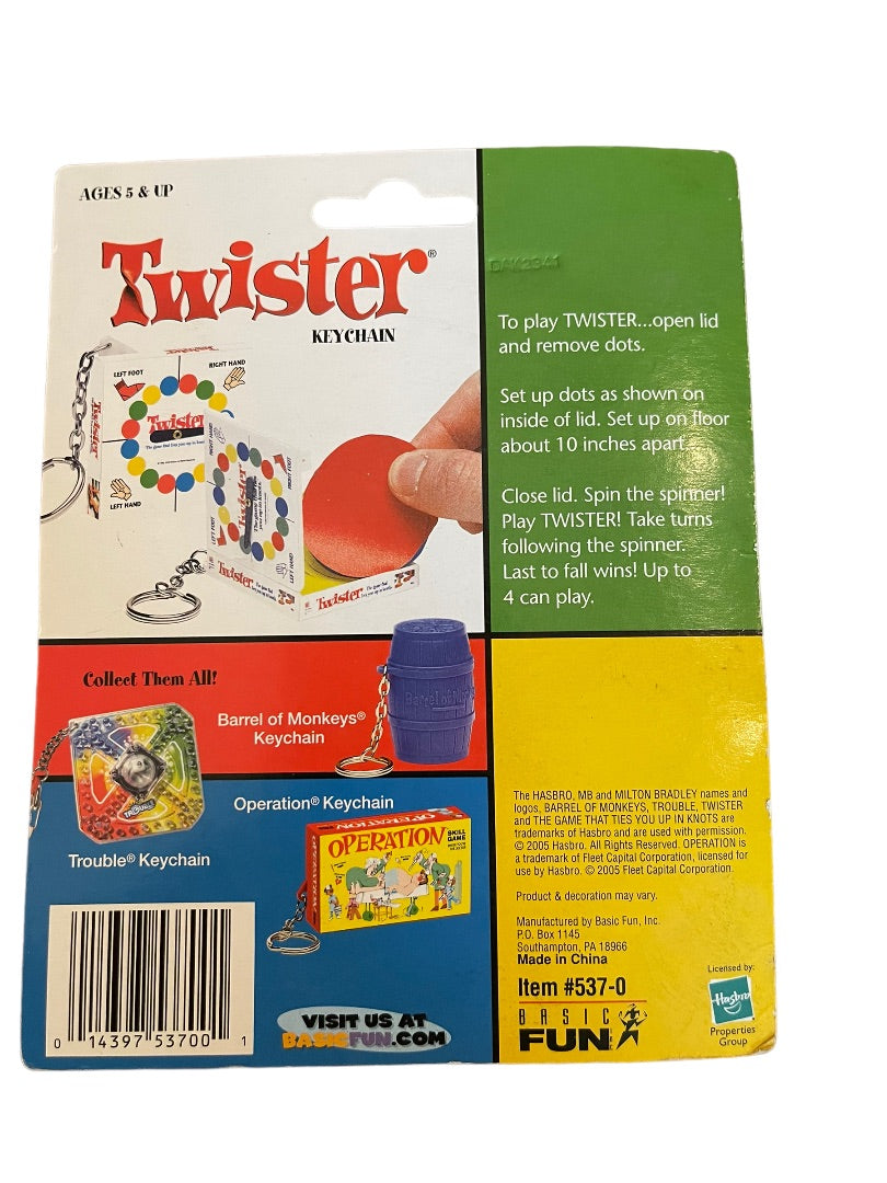 Classic Game Keychain Twister Hasbro Basic Fun 1998 New in Package