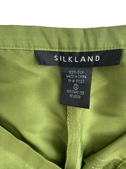 12 Silkland Green Silk Dress Pants