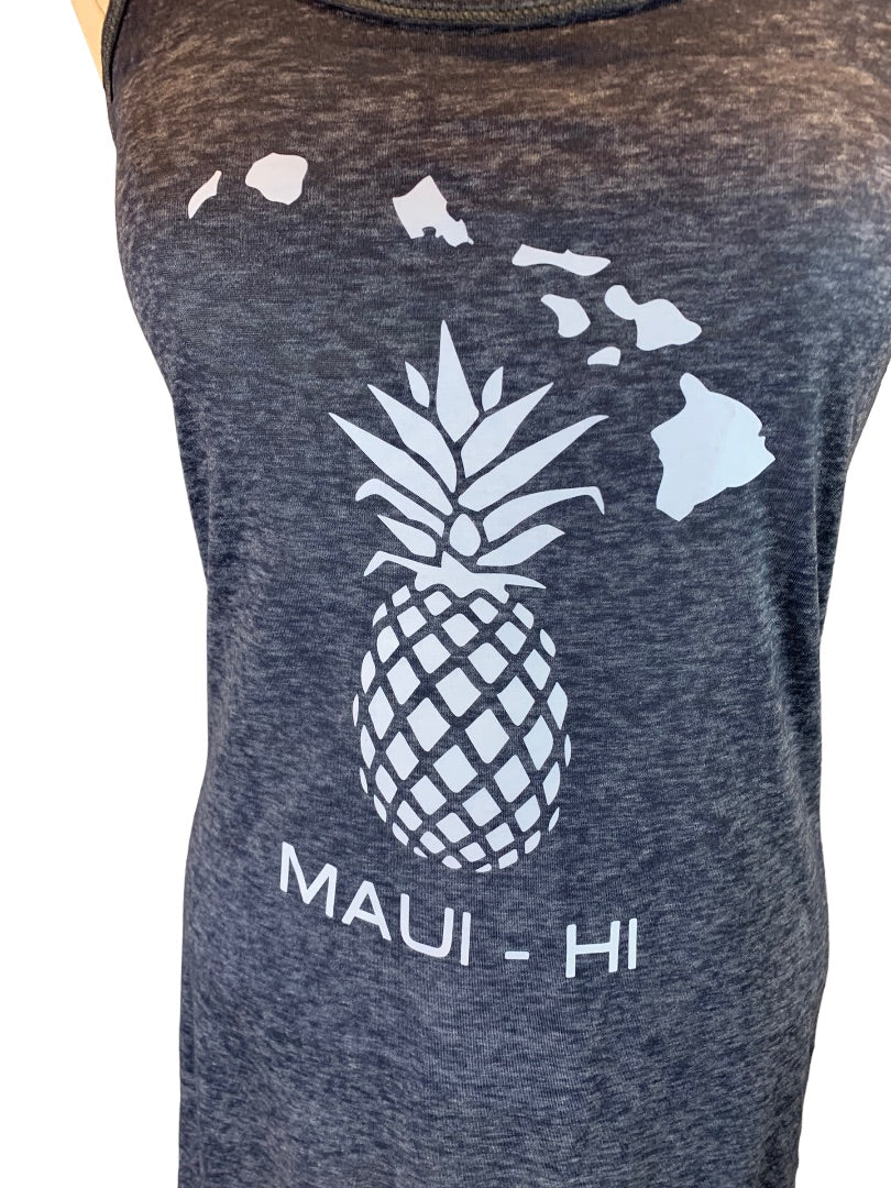 Small Aloha Lightweight Coverup Sundress Pineapple Navy Blue Women's "Maui-Hi"