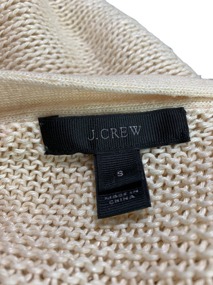 Small J.Crew Women's  Loose Knit Linen Sweater Lace Up Neckline Ivory