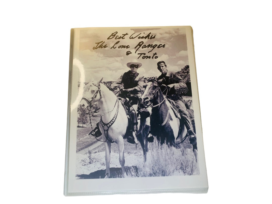 Set of 4 Vintage Western Photo Prints Facsimile Autographs Roy Rogers Lone Ranger Hopalong Cassidy Wyatt Earp