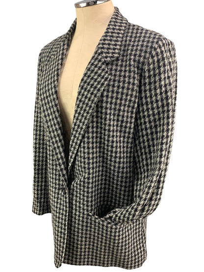 10 Alfred Dunner Women's Vintage 1990s Houndstooth Blazer Wool Blend