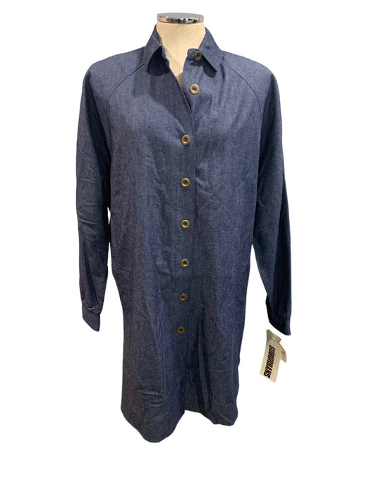 Size 12 Country Surburbans Women's New Button Up Jean Dress Denim 1980s Vintage