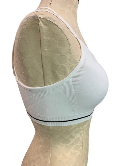 Small Reebok Rise Up Seamless Strappy Bra Sports New Stark White