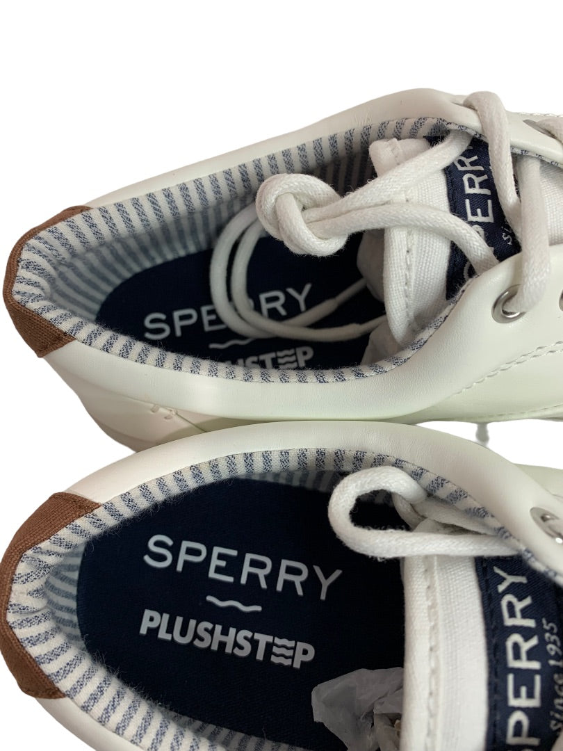 Size 9 Sperry Men's PlushStep STS23574 New White Lace Up Sneakers Halyard CVO