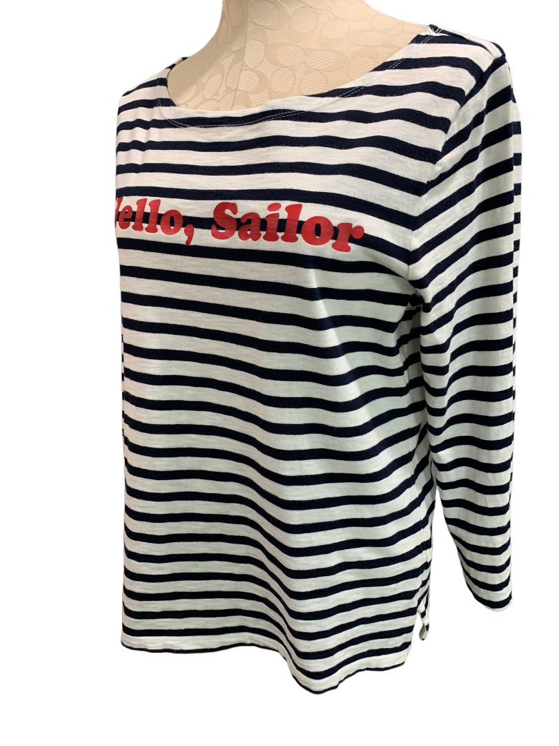 Medium J.Crew Women's "Hello, Sailor" Striped 3/4 Sleeve Tshirt