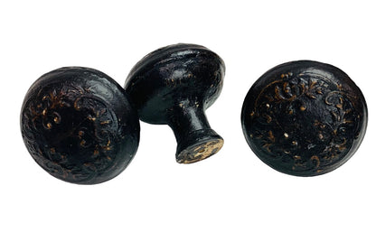 Set of 3 Reproduction Antique Door Knobs Decorative Plastic Resin 2" Diameterr