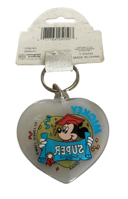 Mickey & Friends Keyring Super Graduate 25050/41 Plastic Heart Key Chain