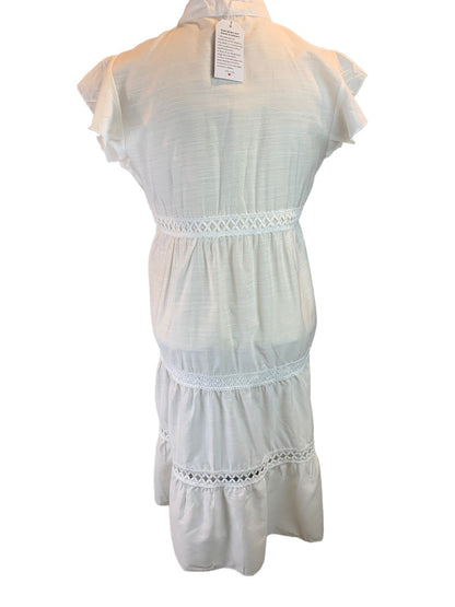 Medium Made with Love Women's White Peasant Dress Sheer Midi New