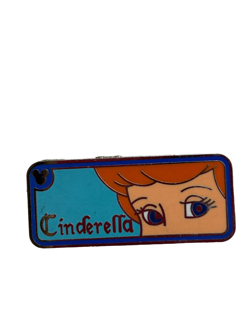 2007 Disney Trading Pin Cinderella Text and Eyes Rectangle 1.25" x .5"