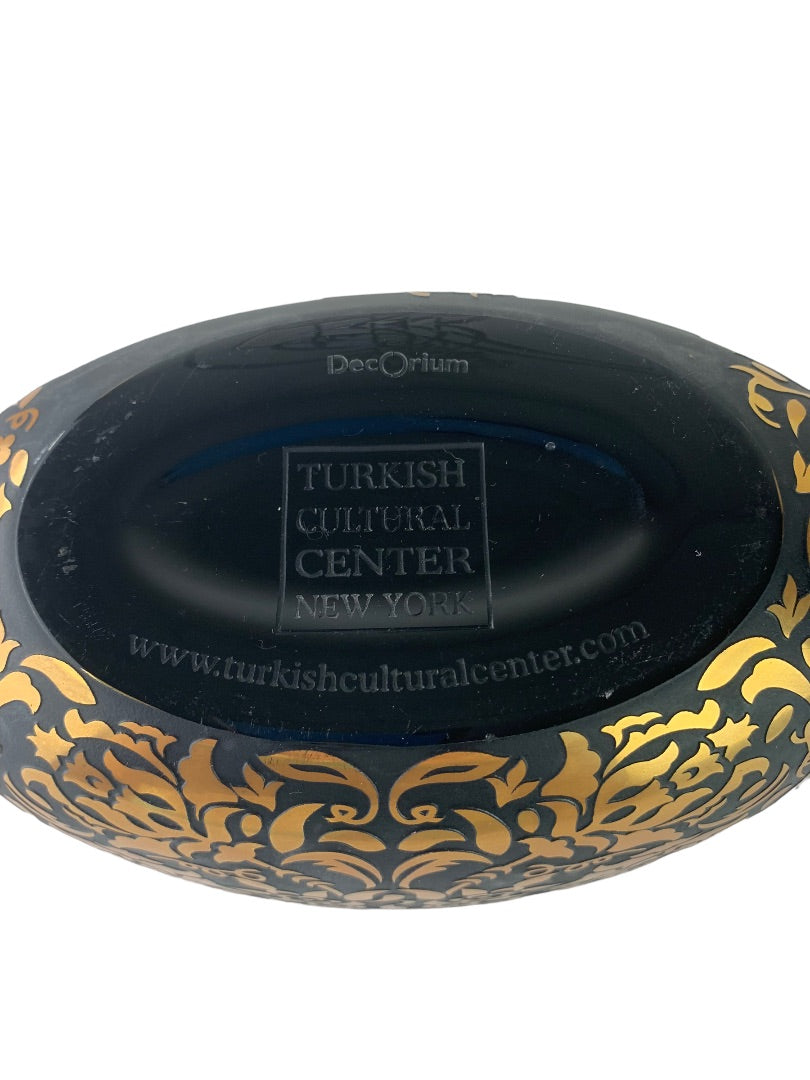 Turkish Limited Edtn DecOriam Osmanli Koleksiyonu Gilded Enamel Glass Bowl