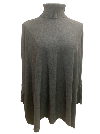 Small Joseph A Women's New Dark Gray Oversize Sweater Turtleneck Rayon Blend