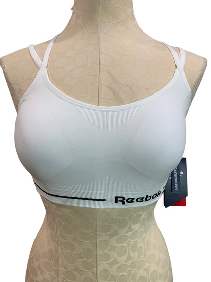 Small Reebok Rise Up Seamless Strappy Bra Sports New Stark White