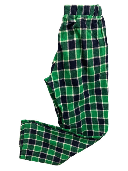 Medium Anan Junior Women's Green Blue Plaid Flannel Pull On Pajama Pants