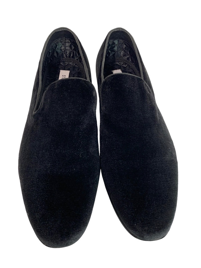 Size 13 Steve Madden Men's Black Velvet Laight Loafer Satin Lined