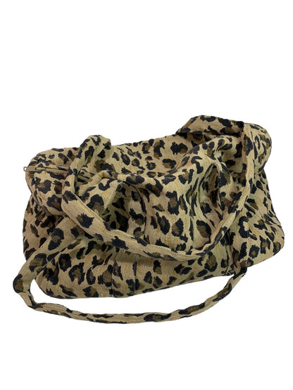 Carrying On Philadelphia Brand Leopard Print Duffle Bag Fabric Lined Pockets