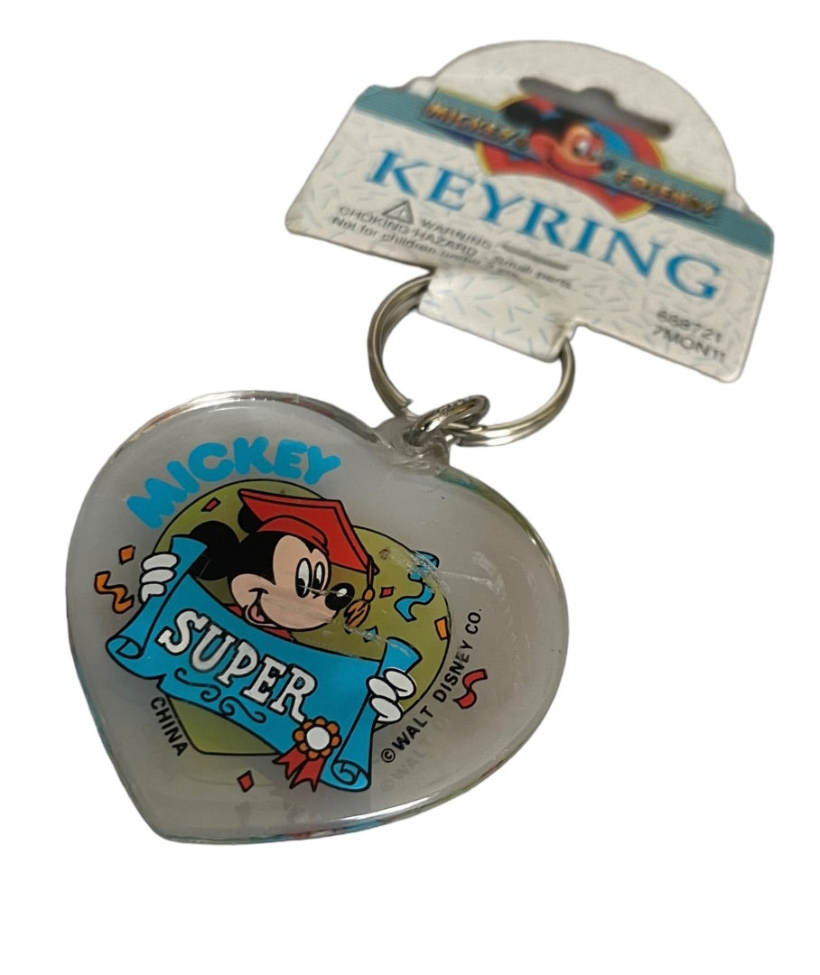 Mickey & Friends Keyring Super Graduate 25050/41 Plastic Heart Key Chain