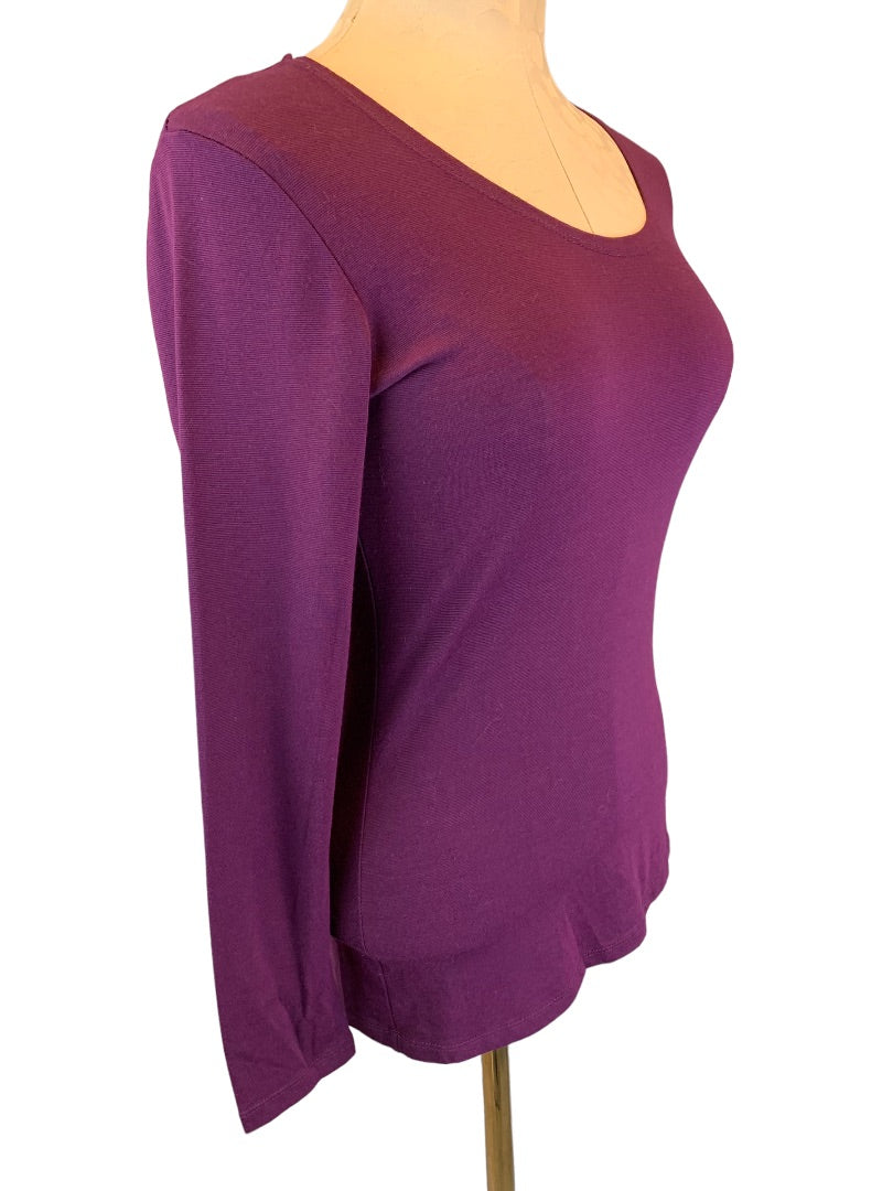 Medium 32 Degrees Heat Women's Purple Scooop Neck Base Layer Dark Purple