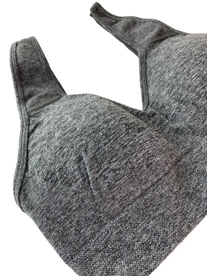 Small Puma Women's Gray Heathered Pullover Sports Bra Padded Adjustable Strap