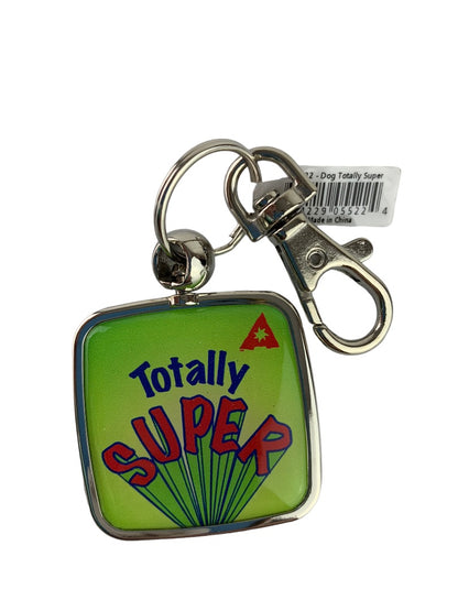 Wellspring Set of 2 New "Totally Super" Clip Key Chain Puppy French Bulldog New