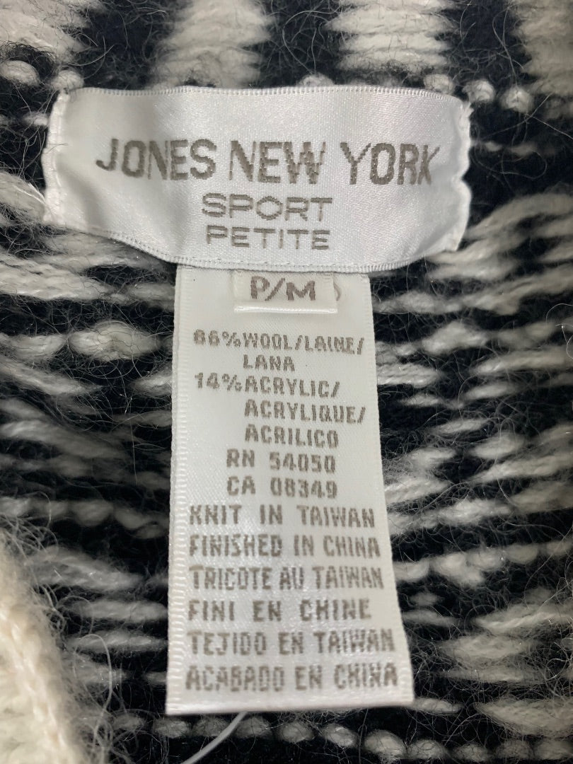 Medium Petite Jones New York Sport Women's New Heavy Wool Blend Cardigan Pockets