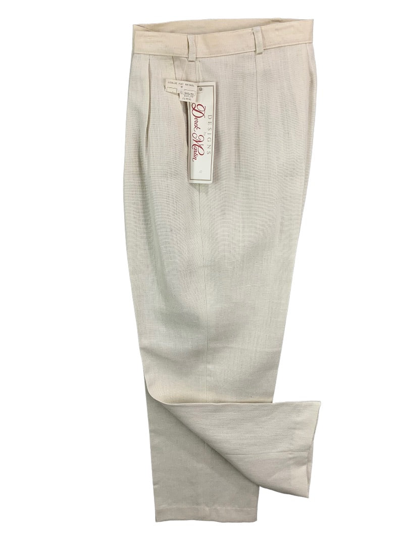 Size 10 Designs by Derek Martin Linen Blend Lined Dress Pants Cream Y2K  Women's