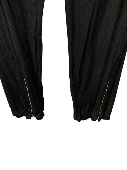 Medium Chico's Travelers Women's Pull On Black Pants Loose Fit Rhinestone Zipper Ankle