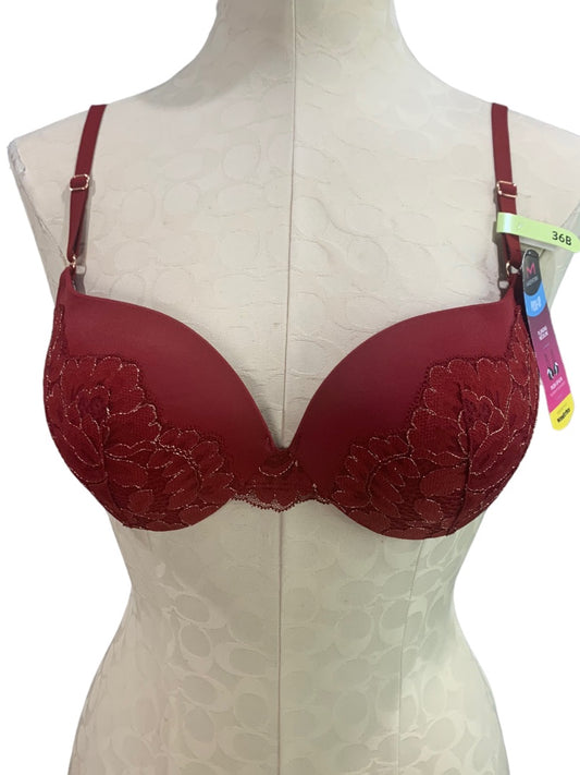 36B Maidenform Bra DM9900 Push-Up Plunging Neckline Bra Padded Underwire New