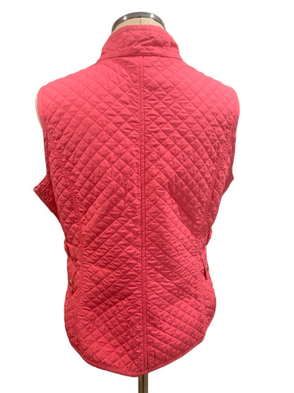 Large Petite Talbots Petites Women's New Hot Pink Quilted Snap Up Vest