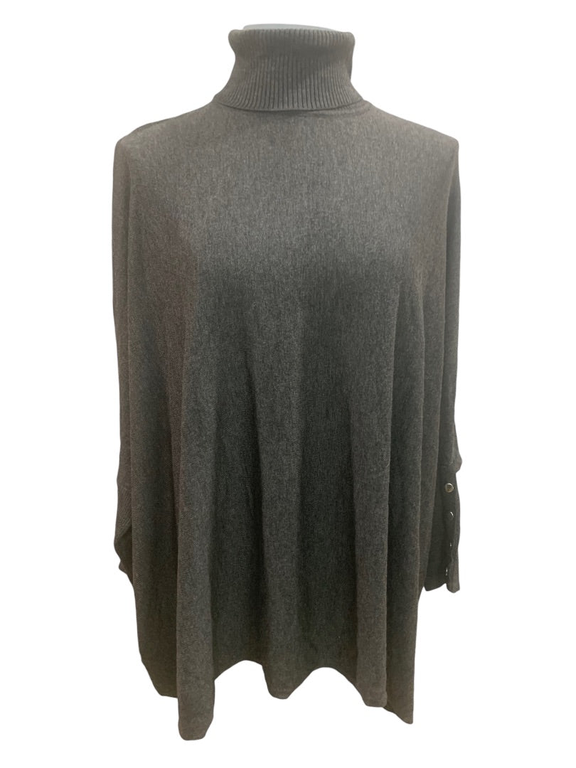 Small Joseph A Women's New Dark Gray Oversize Sweater Turtleneck Rayon Blend