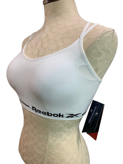 Small Reebok Rise Up Seamless Strappy Bra Sports New Stark White