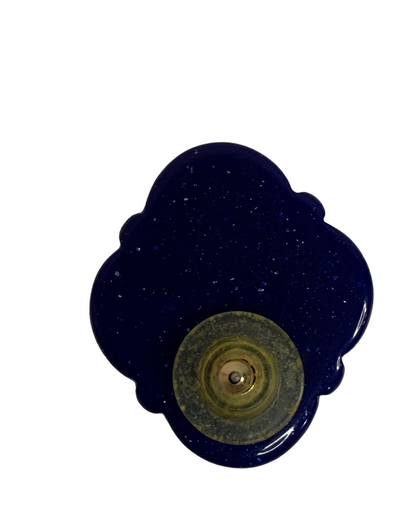 Avon Arabesque Faux Resin Lapis Lazuli Cinnabar Beaded Earrings